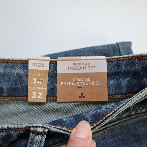NEW PrAna Sienna Jean Size Women's 14/31 Fitted True Blue Straight Denim  $109 - Picture 5 of 11